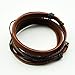 Cherryzz Fashion Handmade Soft Leather Multilayer Wrap Leather Bracelet Snap Cuffs