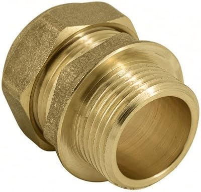 22mm x 1 Inch Brass Parallel Male Adapter - 2 Pack