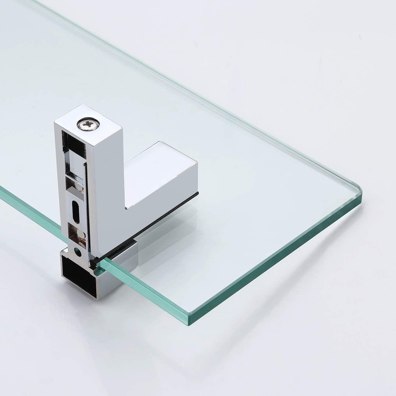 KES Bathroom Wall Shelf 16 Inch Glass Shelf Tempered Glass Shelf Polished Chrome Finish, BGS3201S40: Kitchen & Dining