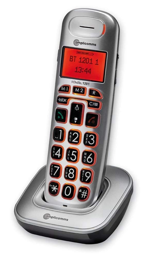 Amplicomms BigTel 1201 Additional HandSet - Big Button Phone for Elderly - Loud Phones for Hard of Hearing - Hearing Aid Compatible Phones