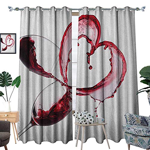 Warm Family Wine Window Curtain Drape Heart With Spilling Red Wine