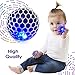 BRISON Upgraded Led Anti Stress Ball - Squishy Light up Toy 4 Boys Girls Kids Toddlers - Grape Mesh DNA Slime Ball - ADHD Fidget Stress Relief - Colorful Emoji Super Squishy Work Office Relax 4 Adults