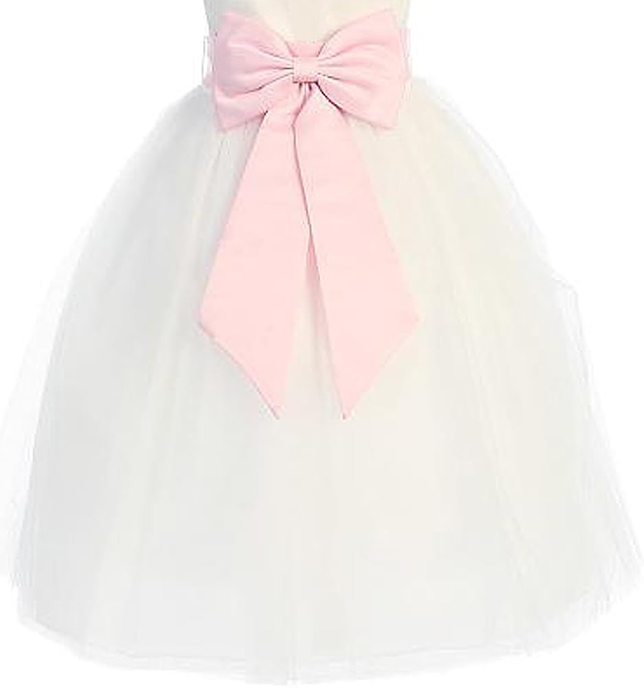 satin flower girl sash with back bow