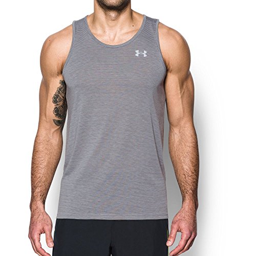 Under Armour Men's Threadborne Streaker Singlet, True Gray Heather/Reflective, Large