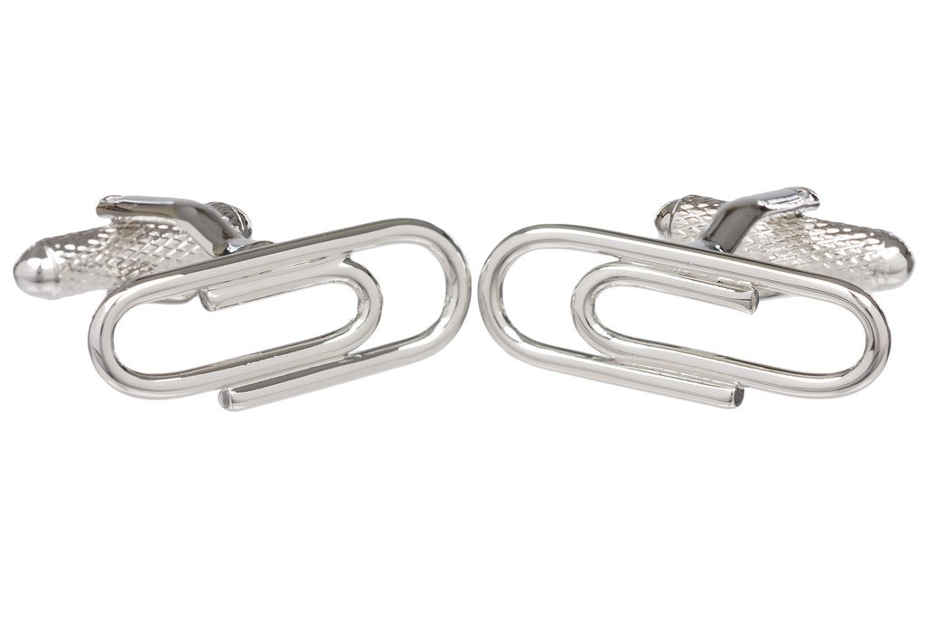 Office Desk Paper Clip Cufflinks In Onyx Art Cufflink Box
