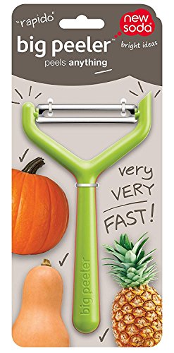 New Soda Big Peeler, Extra Wide Large Vegetable Peeler, Ultra Sharp, Twice As Fast - Blade 50% Larger Than Standard Blades (Green)