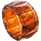 MMIUAEG Chunky Geometric Elastic Bangle Bracelet Colorful Wide Chunky Resin Beads Wristband Bracelets Vintage Multi-Colored Stretch Bangle for Women