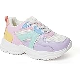 FabKids Girls Boys Tennis Shoes Lace up Athletic Sneakers Running Shoes for Toddler Little Kid Big Kid