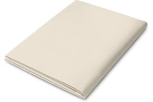 Peace Sleep Bedding Flat Sheet Cal King Size – 100% Egyptian Cotton, 400 Thread Count – Luxury Hotel Quality Sateen Top Sheet, Crisp, Cool & Breathable, Durable Hotel-Quality Bed Linen – Ivory