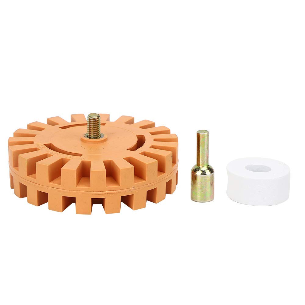 Rubber Eraser Wheel Sticker Removal Wheel, 4in Sticker Film Glue Remover, Pneumatic Decal Paint Cleaner Disc 25mm Diameter, Adhesive Removal Tool Kit