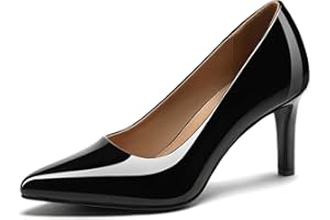 DOBOLIN Women's Heels Pointed Toe Pumps Closed Toe High Heels Stiletto Comfortable Business Heels 3-Inch Wedding Party Dress Shoes