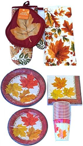 Autumn Traditions Thanksgiving Falling Leaves Dinner Set