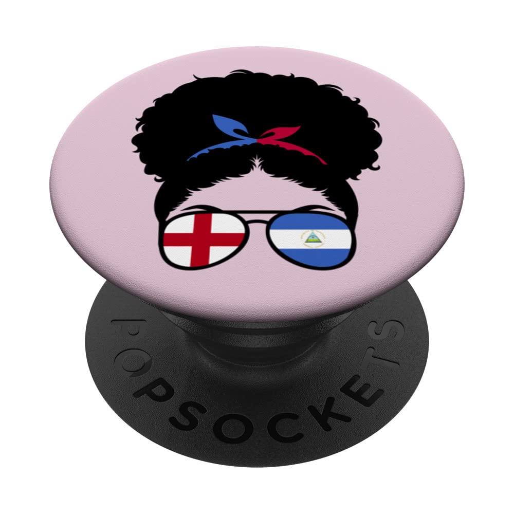 England and Nicaragua Mix Afro Half English half Nicaraguan PopSockets Swappable PopGrip