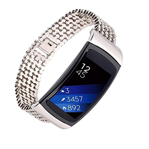 For Samsung Gear Fit2 Pro,Outsta New Stainless Steel Watch Band Accessory Band Bracelet (Silver)