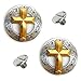 Western Silver Gold Cross Round Concho 2 Pack 1-1/8″ With Screws