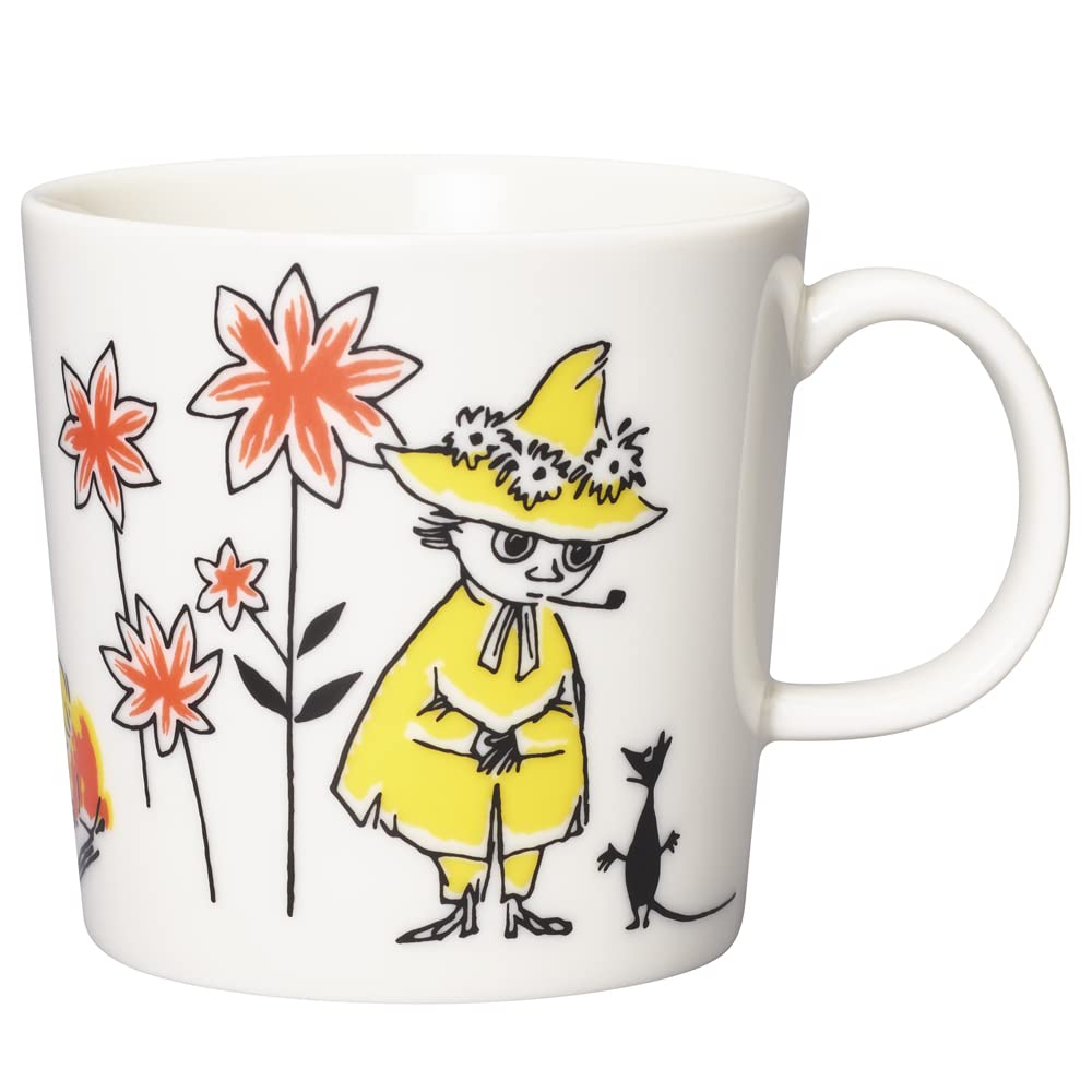 ARABIA Moomin Red Cross Mug ABC Snufkin 2022, White, Yellow, Red (ARB801-1064951)