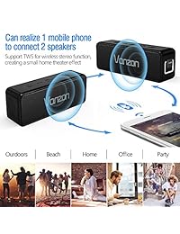 Vanzon X5 Pro Altavoces Bluetooth - Altavoz inalámbrico portátil de 20 W V5.0 con sonido estéreo de altavoz, graves potentes, IPX7 resistente al agua y 24 horas de tiempo de reproducción, 2019 nueva edición para el hogar y el aire libre