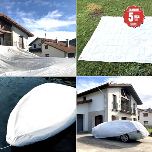 Bikain - Waterproof Outdoor Tarpaulin - 2 x 3 Metres - 90 g/m2 Reinforced - Tear-Resistant Rings - 100% Waterproof and 100% UV Protection Canopy - Multipurpose Cover - 3 Layers Cross Laminated