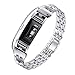 bayite Bands Compatible Fitbit Charge 2, Replacement Metal Bracelet Adjustable Fitbit Charge 2 Bands Silver with Rhinestone
