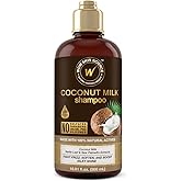 WOW Skin Science Coconut Oil Milk Shampoo - Hair Growth, Hydrating and Curl-Defining Formula for Curly, Wavy Hair for Men & Women - No Sulfates, No Parabens