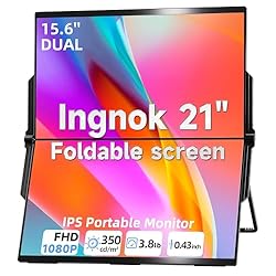 Ingnok Folding Dual Computer Monitor, 15.6" IPS FHD