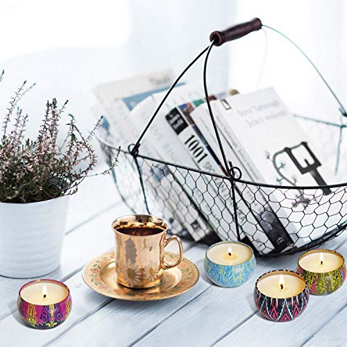 YIH Gift Package Scented Candles Lemon, Fig, Lavender, Spring Fresh,Rose ，Jasmine，Vanilla，Bergamot，Natural Soy Wax Portable Travel Tin Candle,Set of 8 - Thumbnail 4