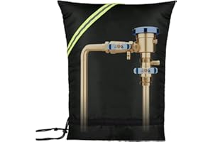 JOROHIKER Outdoor Faucet Covers for Winter Freeze Protection, 16” x 20" Backflow Preventer Insulation Cover, Waterproof Pipe Insulation Cover for Snow, Sun Exposure - Black