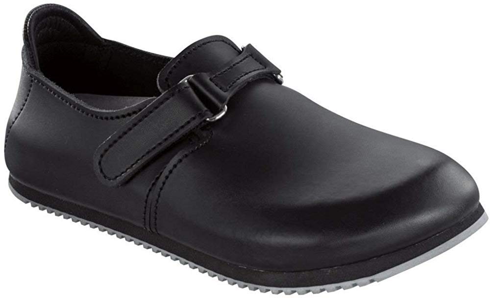 Birkenstock 583184-38, Black Natural Leather Shoes, Regular Insole with Superlauf Sole, size38, Insole: