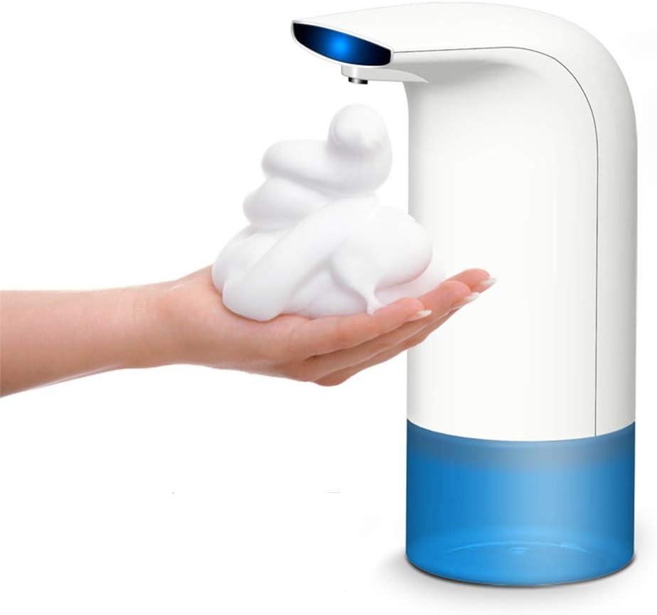 yidenguk Automatic Foaming Soap Dispenser, 350 ml Touchless Electric Soap Dispenser Hands Free Foaming Soap Dispensers Waterproof Body for Bathroom and Kitchen, White