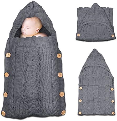 Onshine Newborn Baby Swaddle Blanket Large Swaddle Soft Knit Sleeping Bag Sleep Sack Stroller Wrap Unisex for Boys or Girls (Gray)