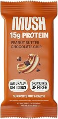 MUSH Protein Bar - Peanut Butter Chocolate Chip - 15g Protein, Good Source of Fiber, Gluten Free, No Refined Sugar, Sustained