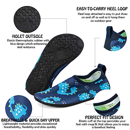 image for hiitave Kids Water Shoes Non-Slip Quick Dry Barefoot Beach Aqua Swim P