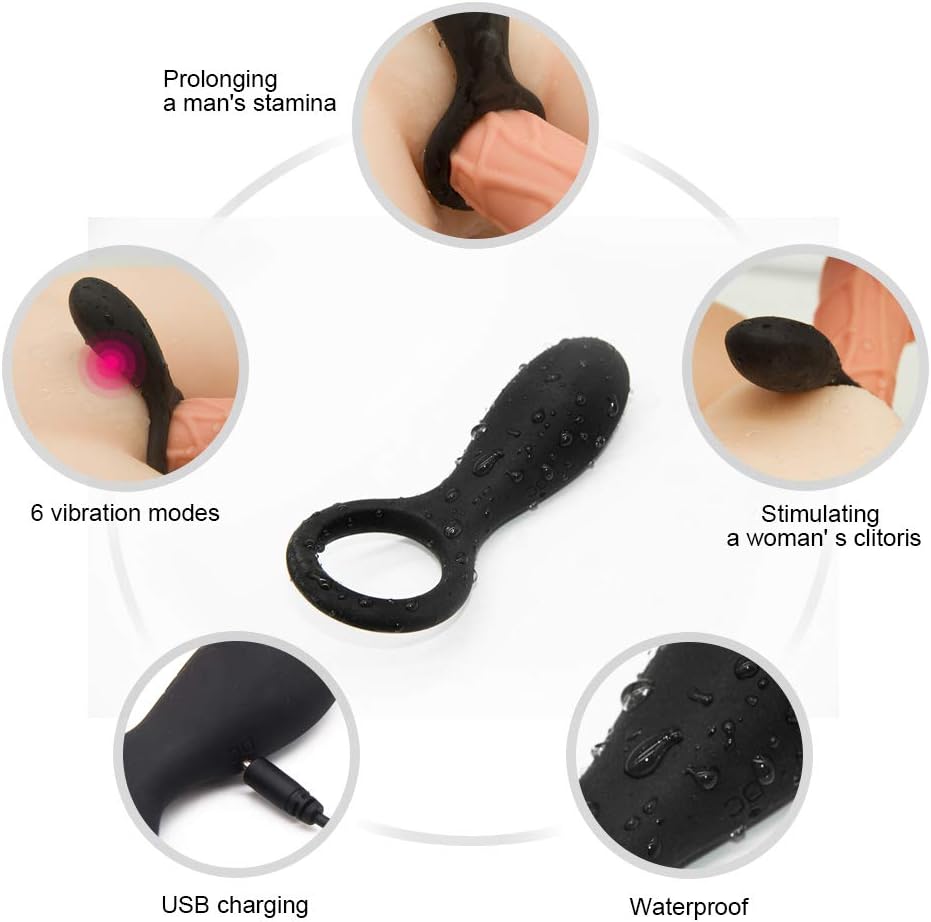 Male Coċkrinġs Rinġ with Butt Vibe-Rate Coċk Rinġ Vibe Pѳnis Rinġ Vi-Brant Pѳnis Rinġs Vibra-Tinġ Waterproof Silicone Recharġeable Fun T0ys for Male Female StiMu-Lators for Her