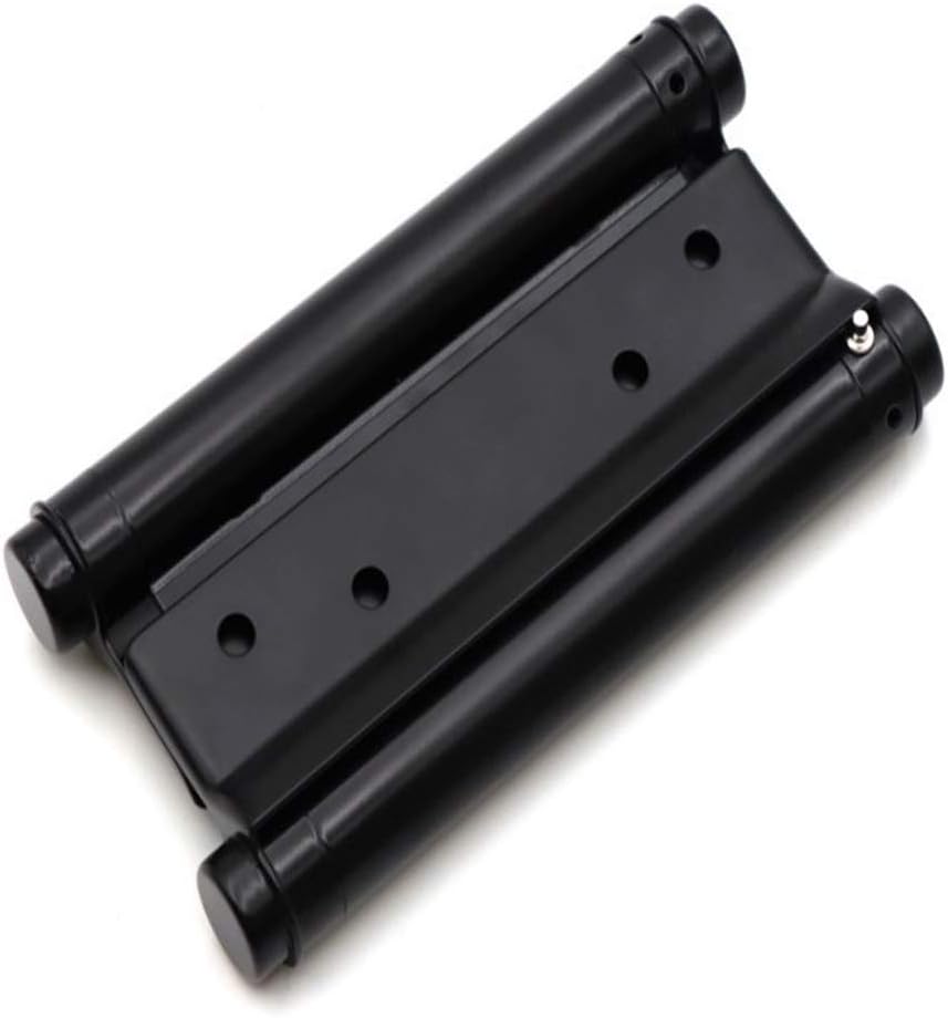 2Pcs 75mm Cafe Saloon Door Hinges Black with Screws Double Action Spring Hinge Stainless Steel Self-Closing 3''