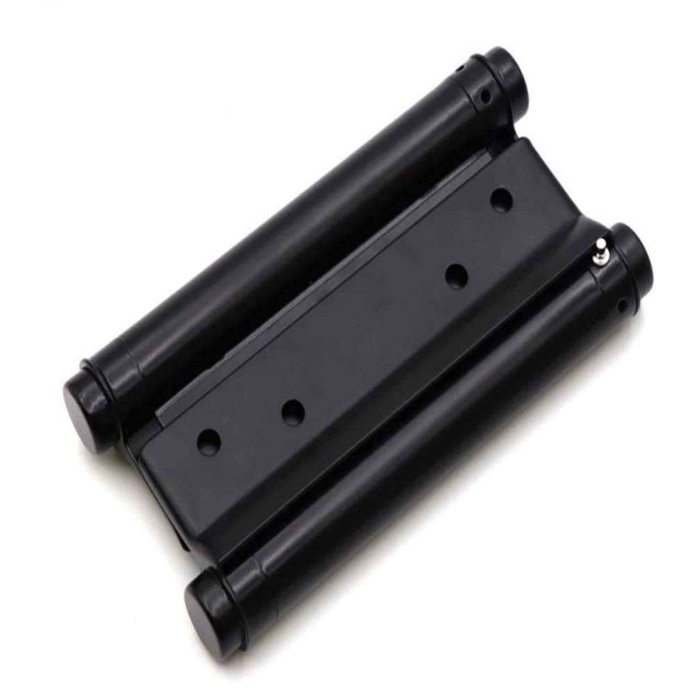 2 Pairs 4'' Black Double Action Stainless Steel Door Hinges Saloon Cafe Self-Closing