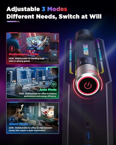 ACEMAGIC AD08 Mini PC Core i9-11900H (4.9GHz, 24MB Cover), 16GB DDR4 512GB SSD, Micro-Computer 3 Adjustable Modes for Gaming/Business [WiFi6/BT5.2/Dual Fans]