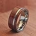 Hawaii Koa Wood Inlay Men's Tungsten Wedding Bands with Mirror Polished Tungsten Stripe 8mm Promise Rings for Couples Engagement Matching Rings, Holiday Birthday Gift for Boyfriend (9)