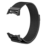 For Gear S2 SM-R720, TOOPOOT Milanese Magnetic Loop Stainless Steel Watch Band + Connector For Galaxy Gear S2 RM-720 (black)