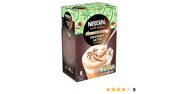 Amazon.com: Nescafe Menú Cafe Latte aromatizados de coco 148 g : Comida  Gourmet y Alimentos