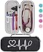 BOVKE Travel Carrying Case for 3M Littmann Classic III Stethoscope - Extra Room for Taylor Percussion Reflex Hammer and Reusable LED Penlight, Black primary