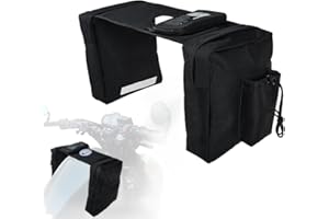 AUCHIVES 600D Black ATV Tank Storage Bag Saddle Bag Waterproof ATV Accessories 75mm Diameter Compatible with ATV UTV Snowmobiles Motorcycle