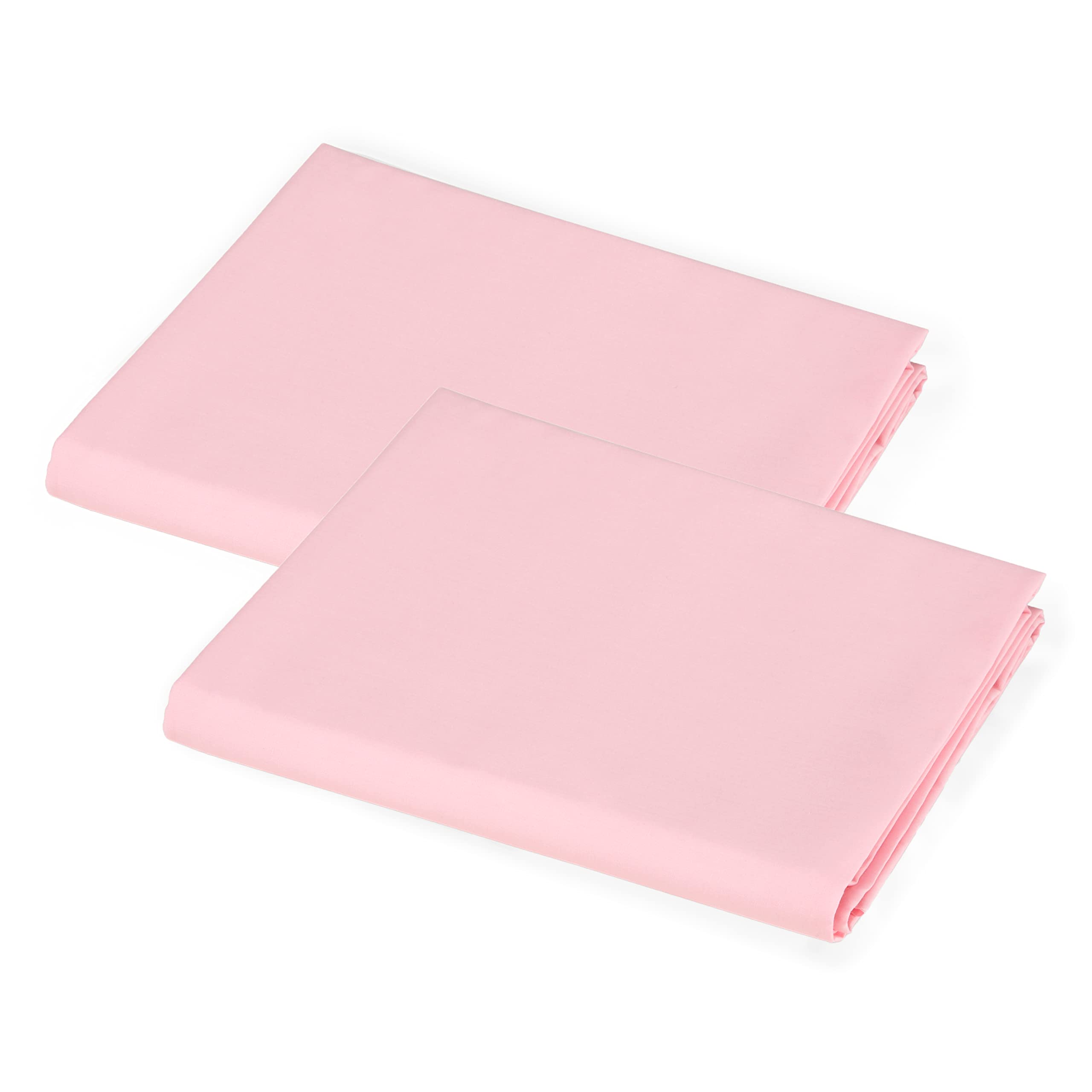 American Baby Company 2-Pack 100% Natural Cotton Percale Standard Daycare/Pre-School Cot Sheet, Pink, 23" x 51", Soft Breathable, for Boys and Girls