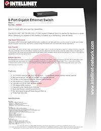 Intellinet IEEE 802.3, 802.3 ab, 802.3u, 802.3 x 8 port Gigabit Ethernet Switch (530347) (de metal)