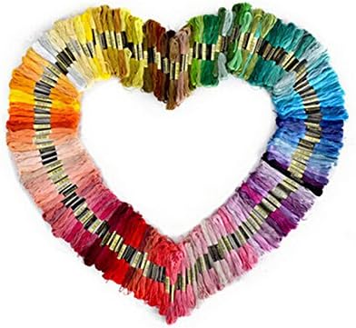 Six Strand Cross Stitch Embroidery Floss Thread 8.7 Yards - Black 12Pcs (50 pcs Rainbow)
