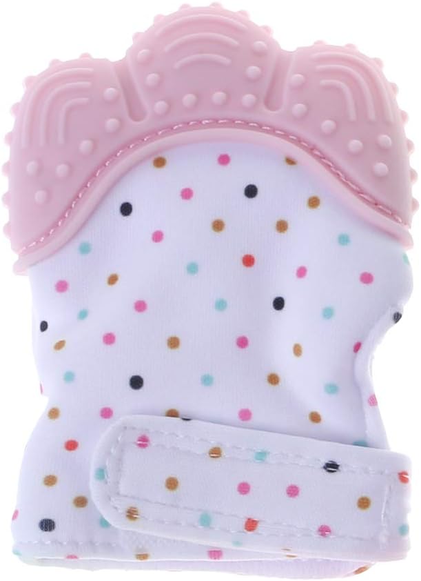 Baby Teether Gloves Squeaky Grind Teeth Oral Care Teething Pain Relief Newborn Bite Chew Sound Toys Adjustable Silicone BPA Free Mitten Nursing Supplies