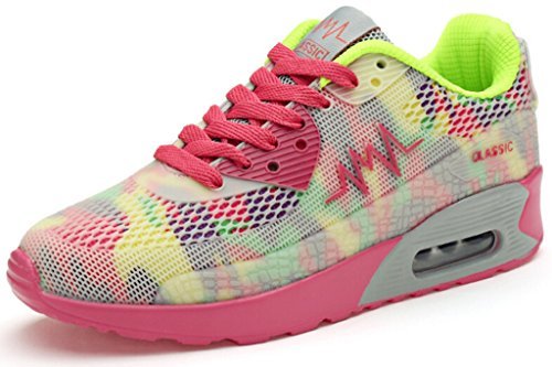 DADAWEN Women's Mesh Air Cushion Sneakers Running Shoe White US Size 6.5/Tag US Size 6/EU Size 38