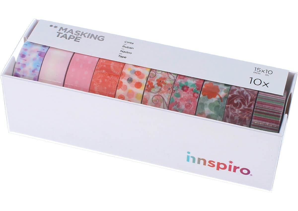 INNSPIRO Set of 10 Masking Tape Washi Floral Series