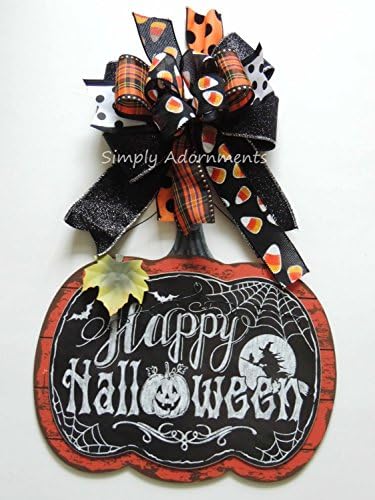 Black Orange Halloween Bow Candy Corn Halloween Lantern Bow Halloween Plaid Wreath Bow Swag Bow Halloween Door Hanger Decoration