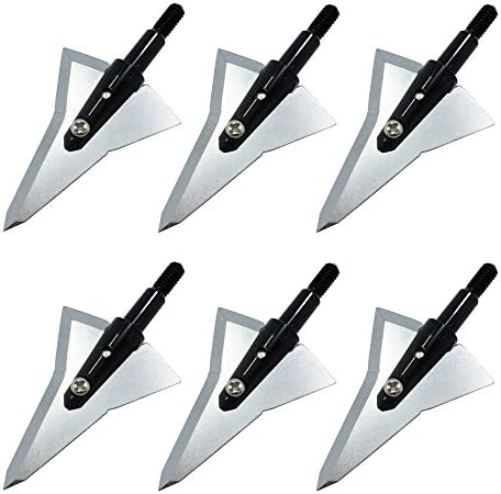 Jreameast 6pcs 125 Grain Blade Broadheads Archery Arrowheads Sharp Hunting Tips