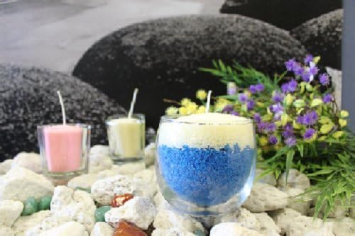 Candle Sand Making Kit for 2 Candles, Complete kit with Everything you Need! Ideal for Children and Adults alike (MIX (UK) - Strawberry White Musk Sea Breeze (Red White and Blue)) by MDB